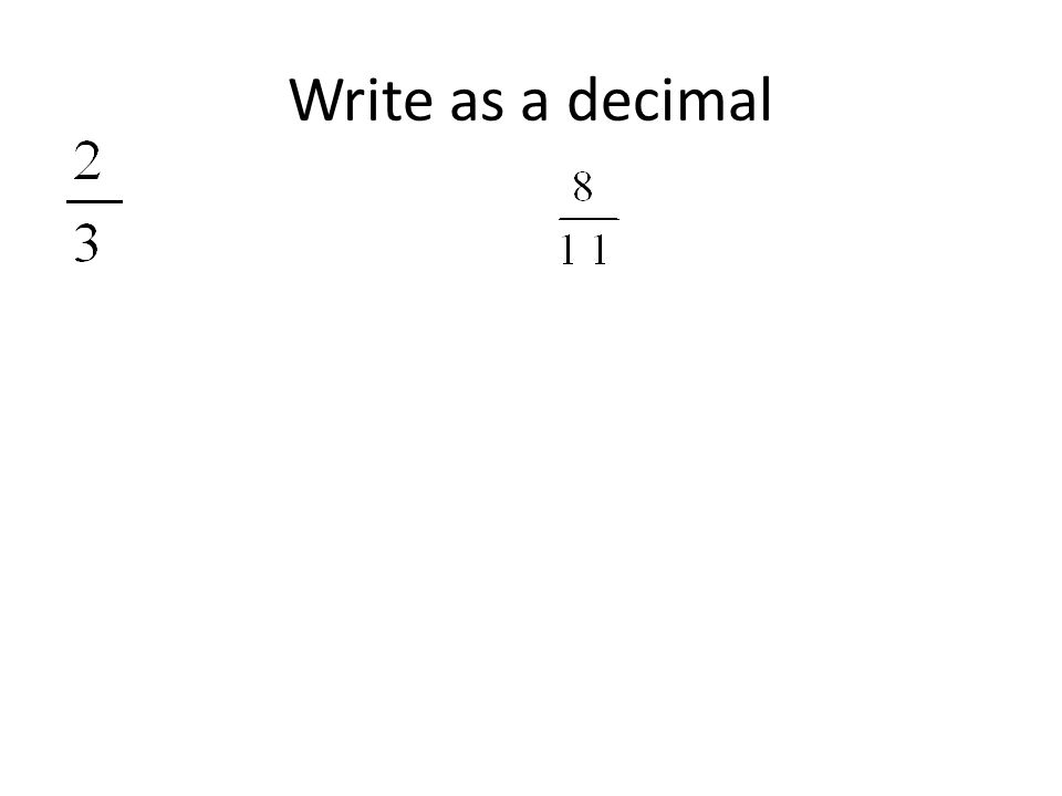 Write as a decimal
