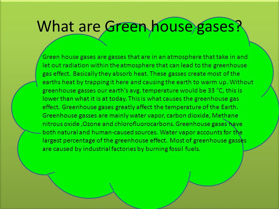 What are Green house gases.