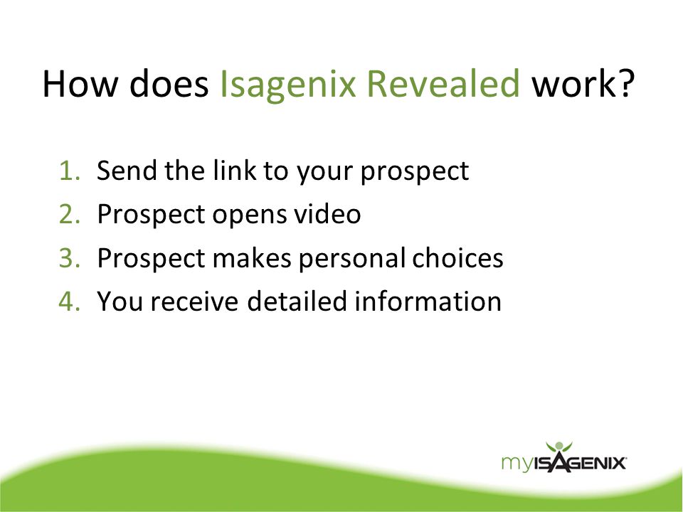 How does Isagenix Revealed work.