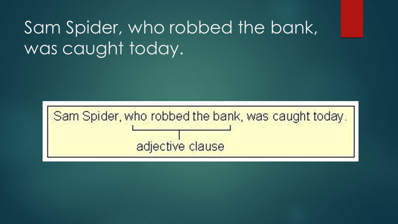 Sam Spider, who robbed the bank, was caught today.