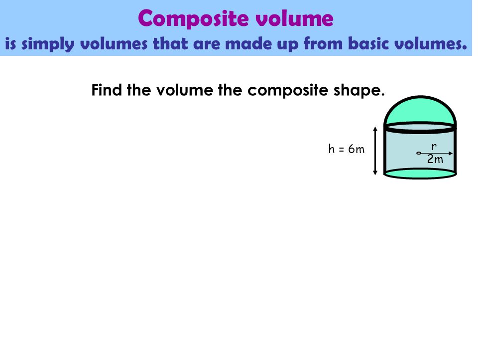 Find the volume the composite shape.
