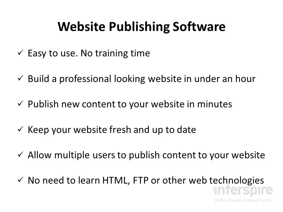 Website Publishing Software Easy to use.