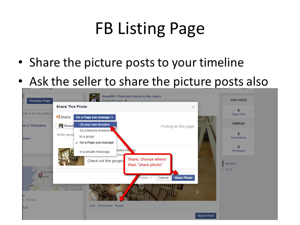 FB Listing Page Share the picture posts to your timeline Ask the seller to share the picture posts also