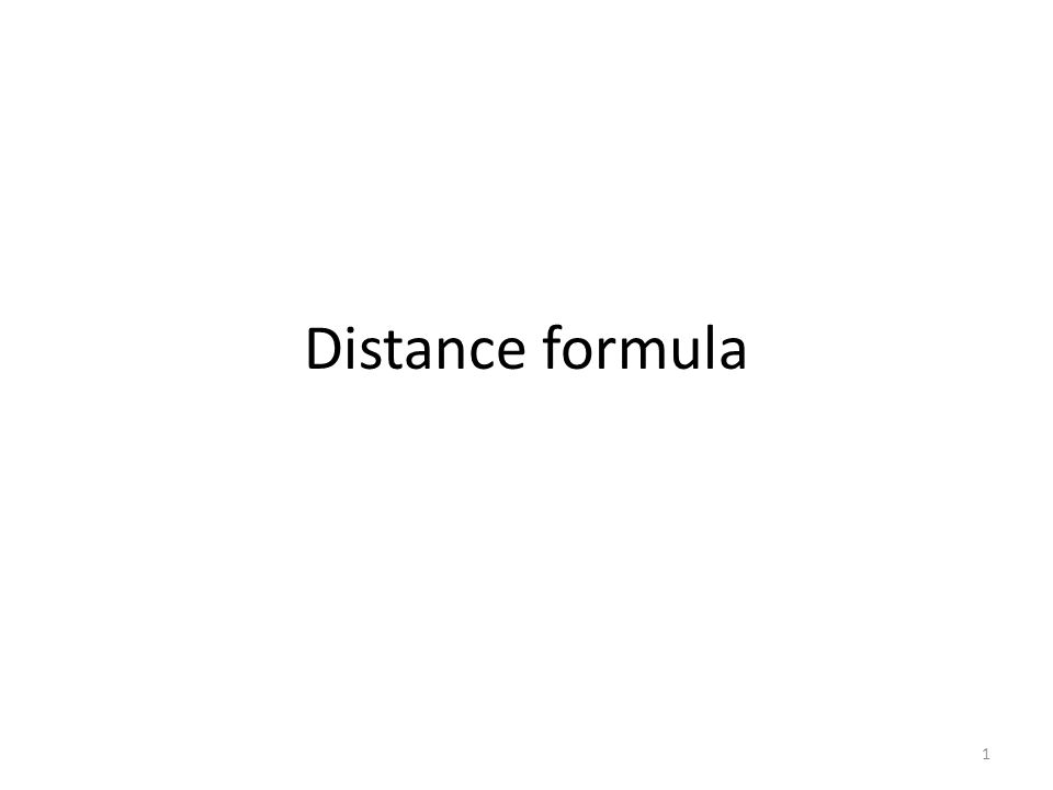 Distance formula 1