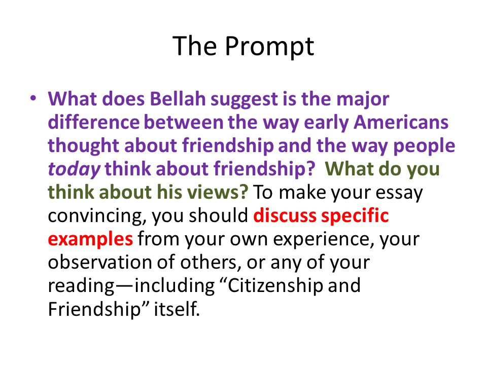 Citizenship Friendship Essay Feedback The Prompt What Does Bellah Citizenship Friendship Essay Feedback The College Essay Paper Format also Example Essay Thesis Argumentative Essay Thesis