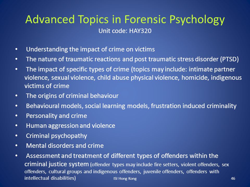 criminal psychology topics