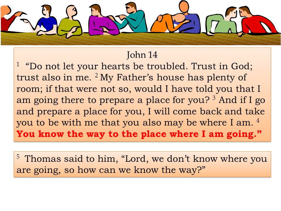 John 14 1 Do not let your hearts be troubled. Trust in God; trust also in me.