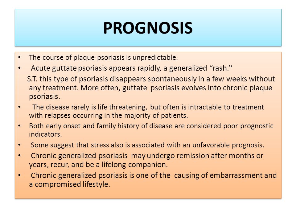prognosis of psoriasis treatment