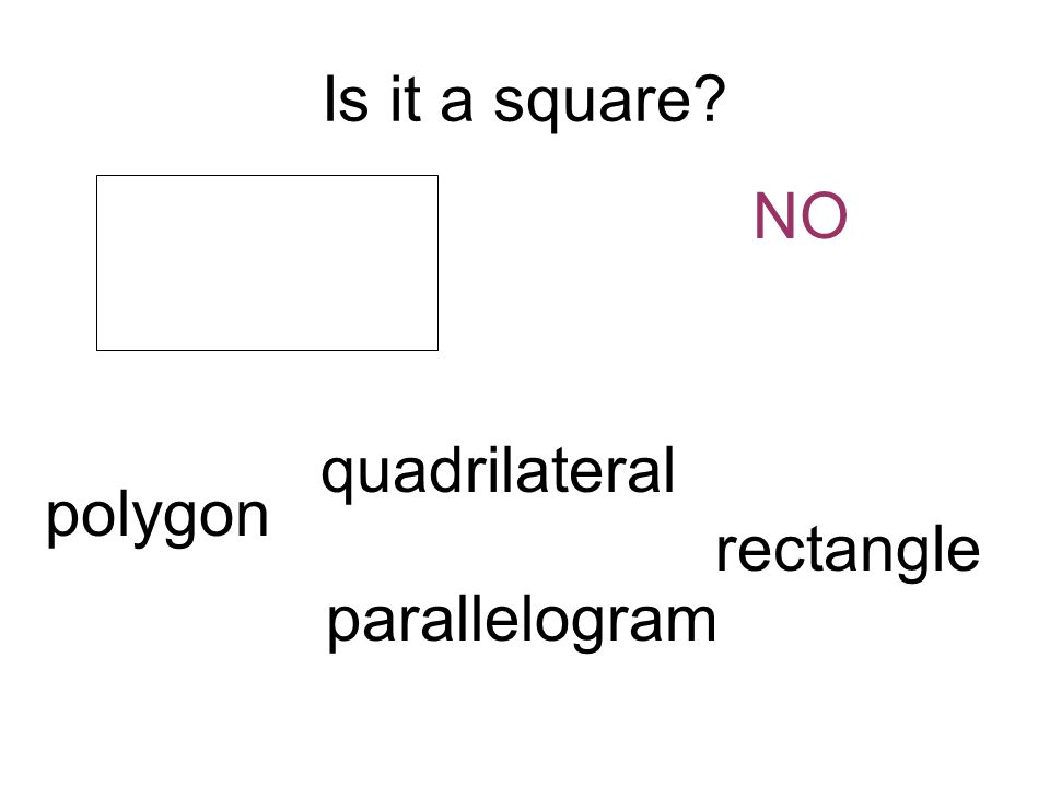 Is it a square NO polygon quadrilateral parallelogram rectangle