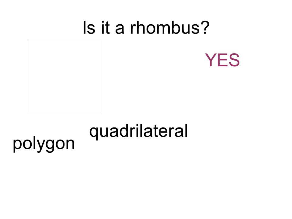 Is it a rhombus YES polygon quadrilateral