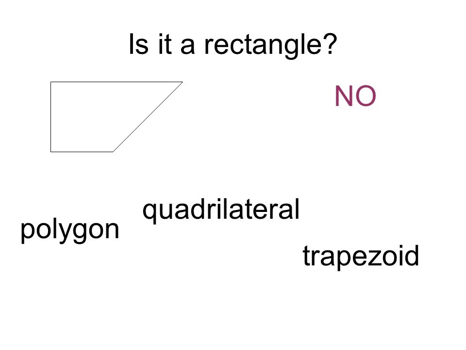 Is it a rectangle NO polygon quadrilateral trapezoid