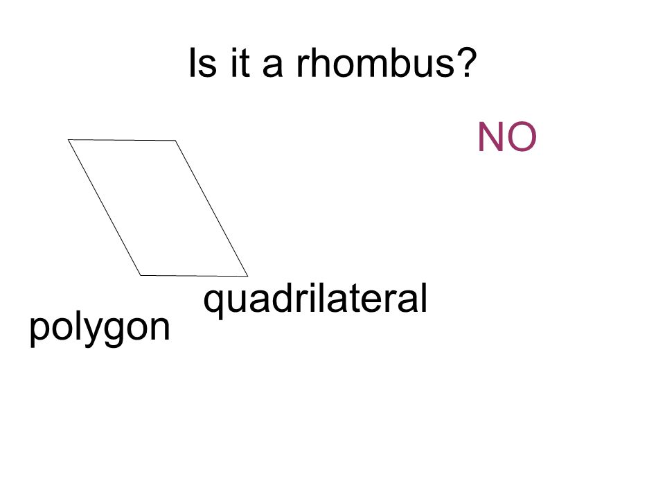 Is it a rhombus NO polygon quadrilateral