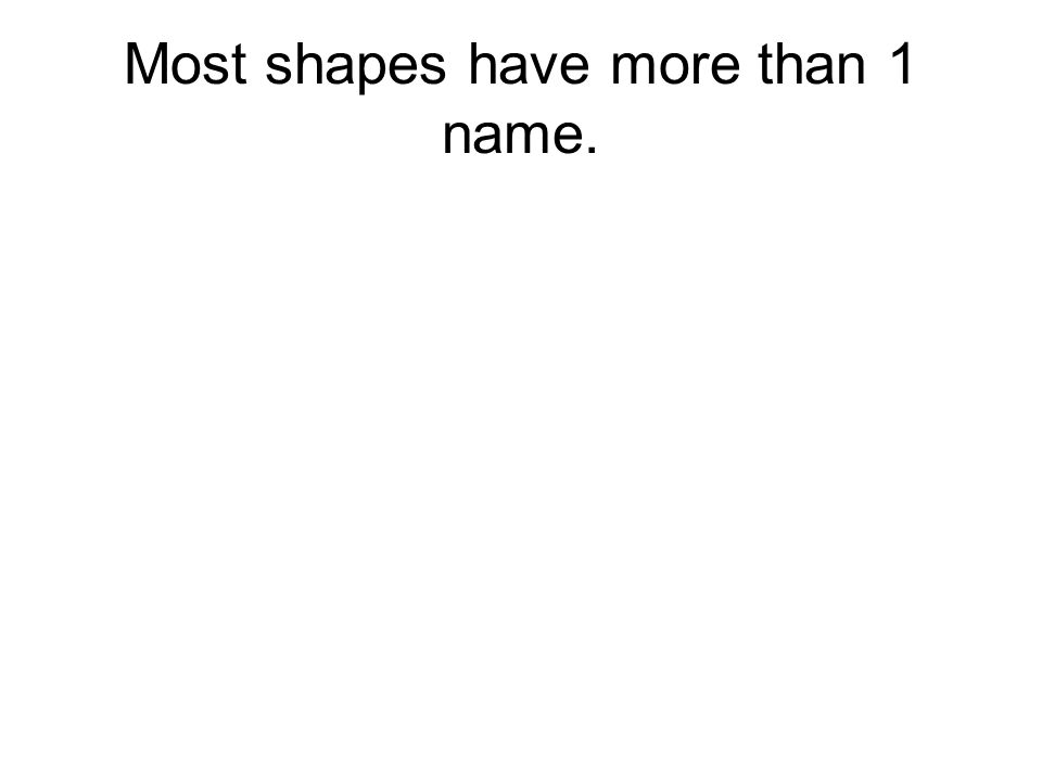 Most shapes have more than 1 name.