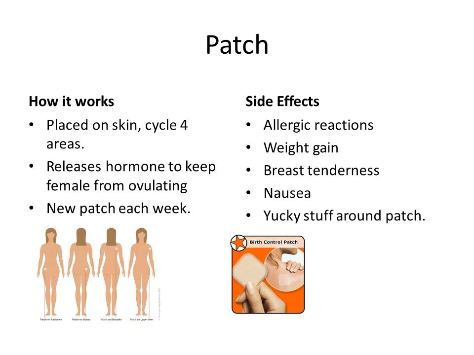 Patch How it works Placed on skin, cycle 4 areas.