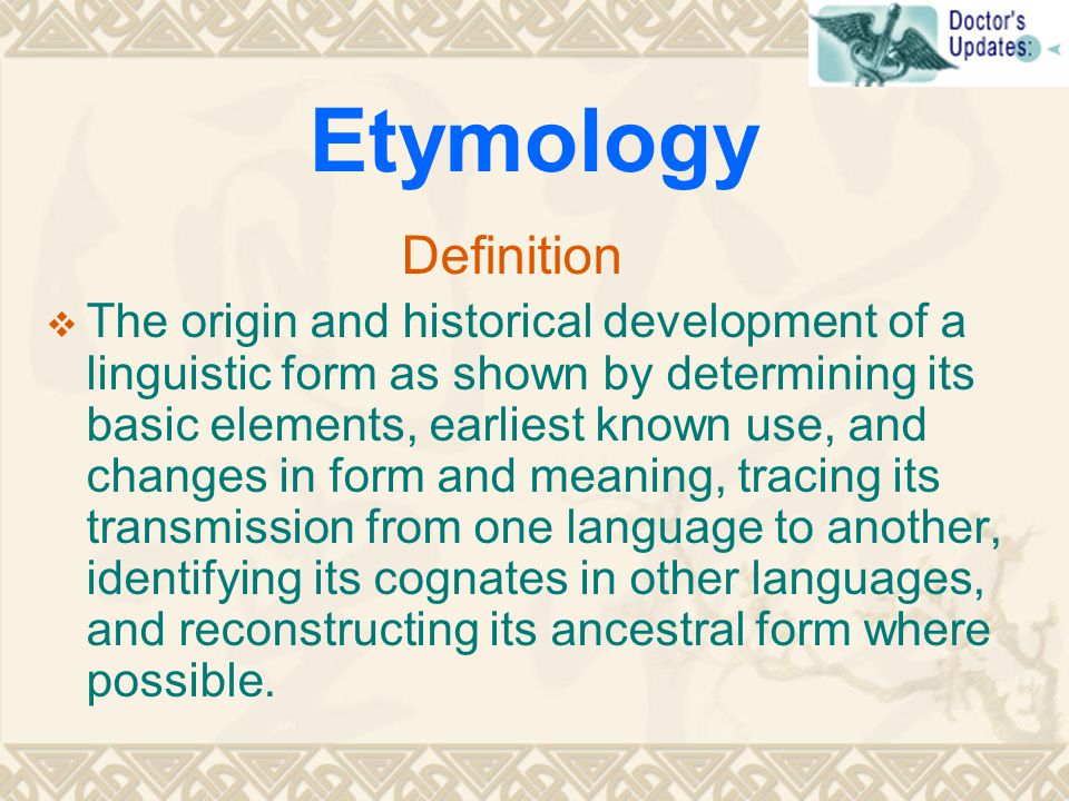 definition of etymology and examples