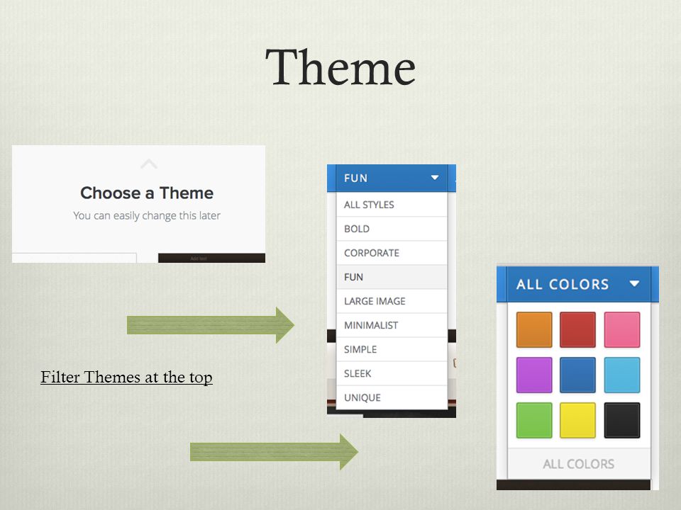 Theme Filter Themes at the top