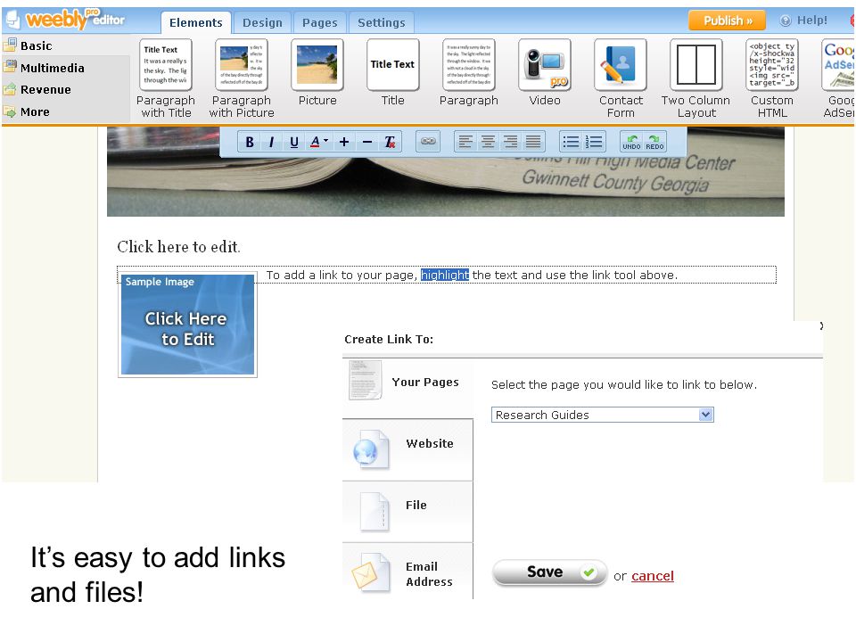 It’s easy to add links and files!