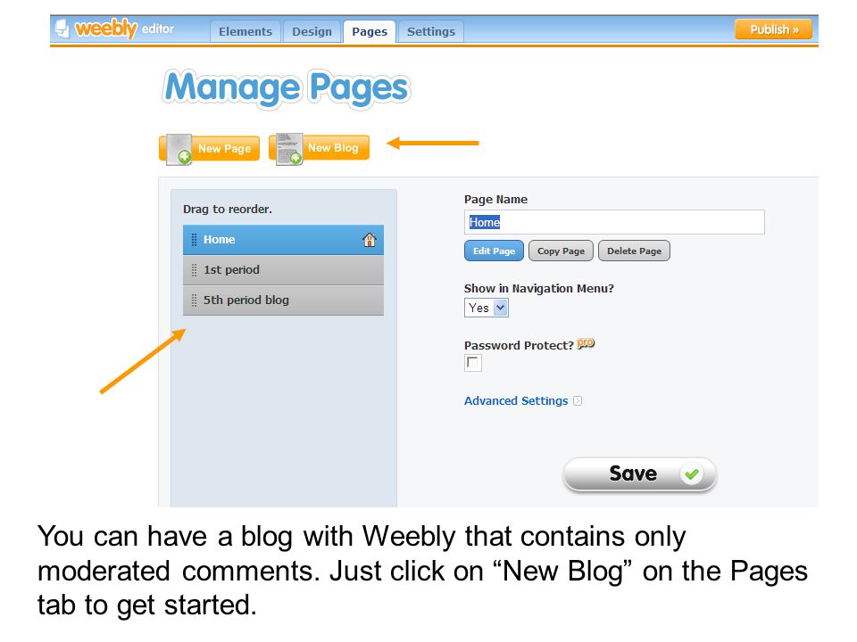 You can have a blog with Weebly that contains only moderated comments.