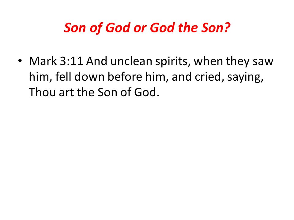 Son of God or God the Son.