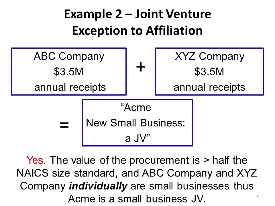 example 1 joint venture affiliation abc company 3 5m annual