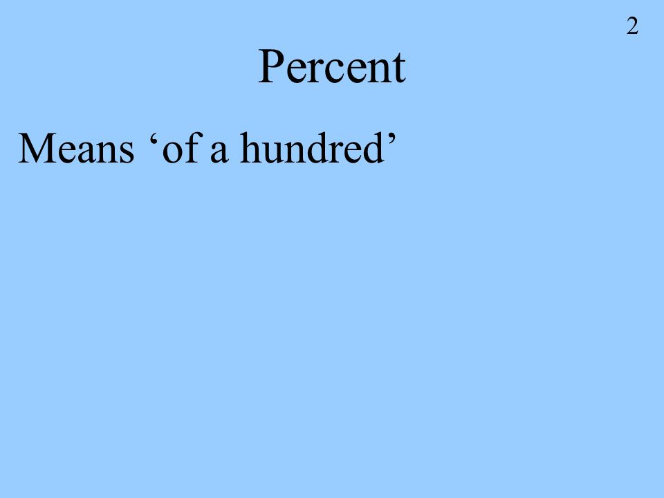 2 Percent Means ‘of a hundred’