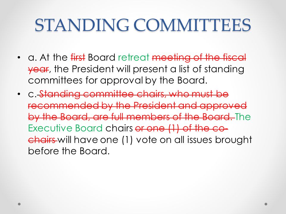 STANDING COMMITTEES a.