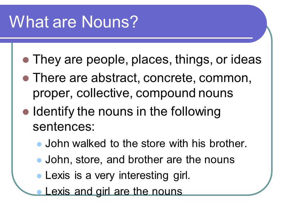 What are Nouns.