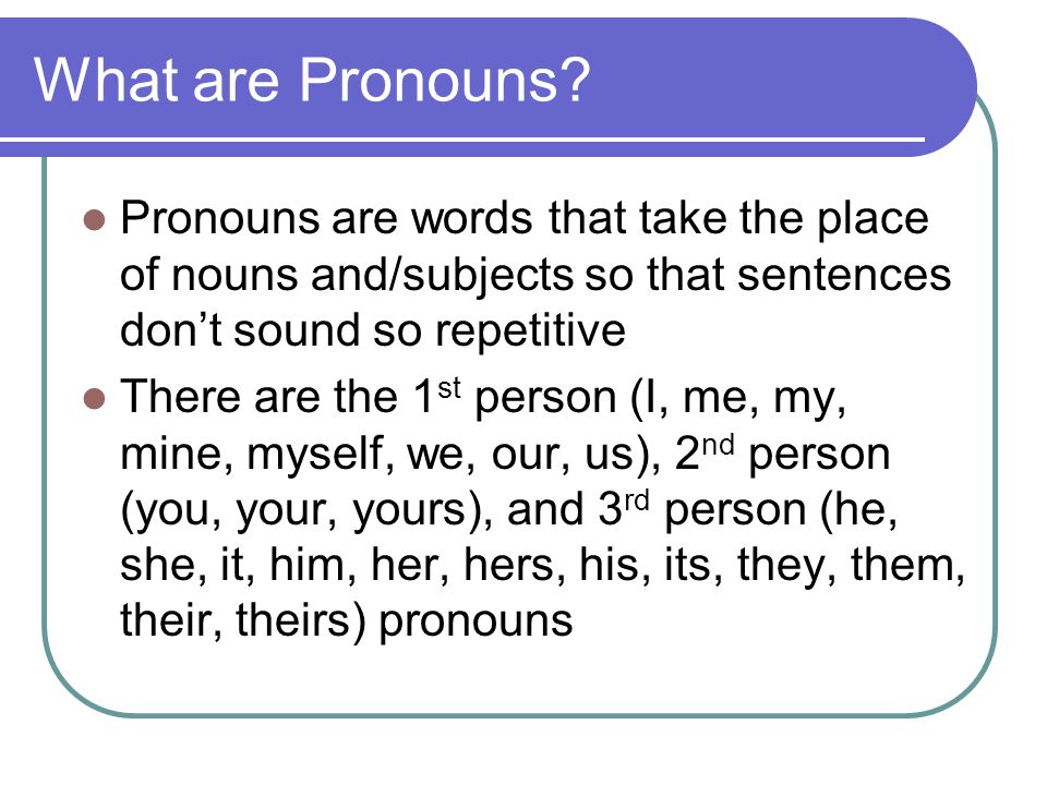 What are Pronouns.