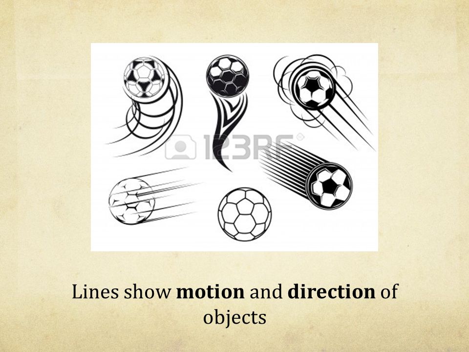 Lines show motion and direction of objects