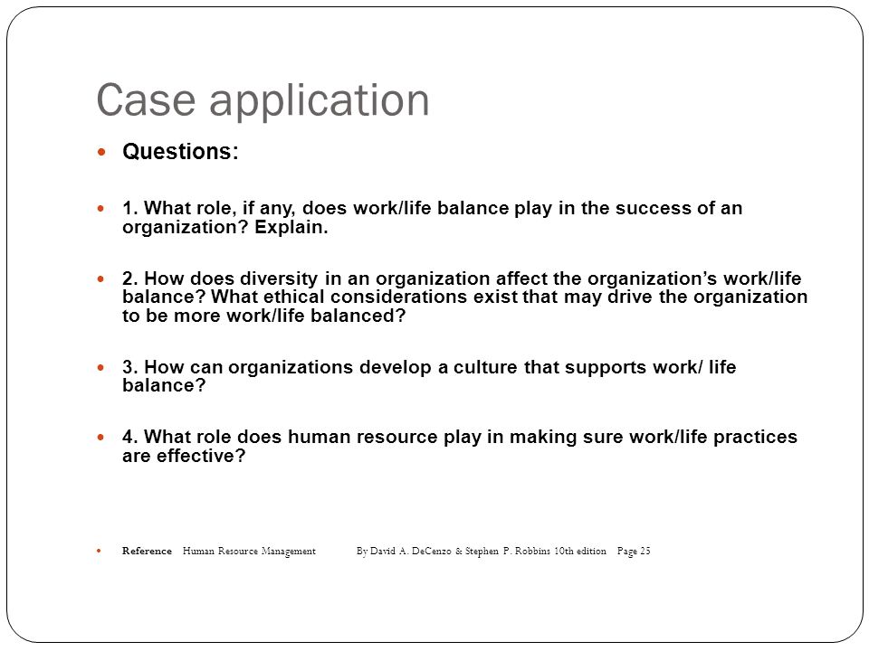 Case application Questions: 1.