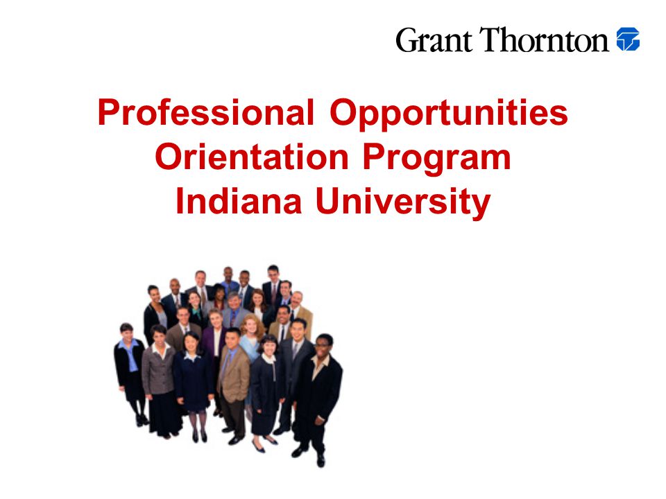 Professional Opportunities Orientation Program Indiana University