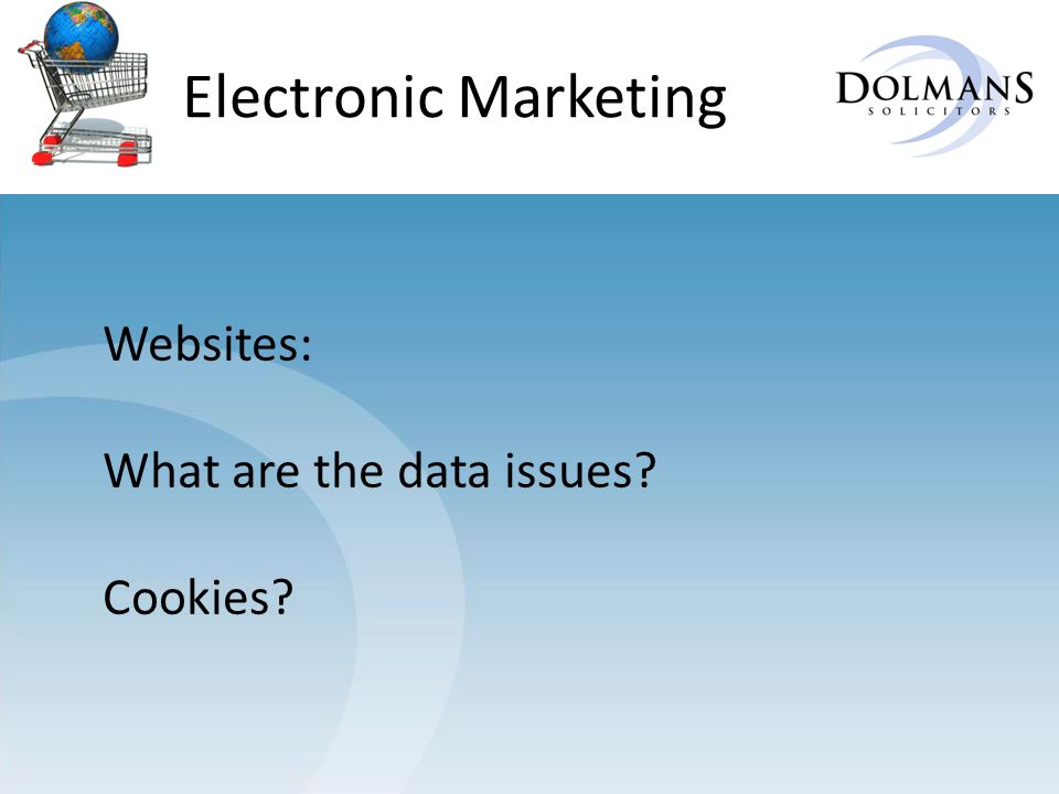 Electronic Marketing Websites: What are the data issues Cookies