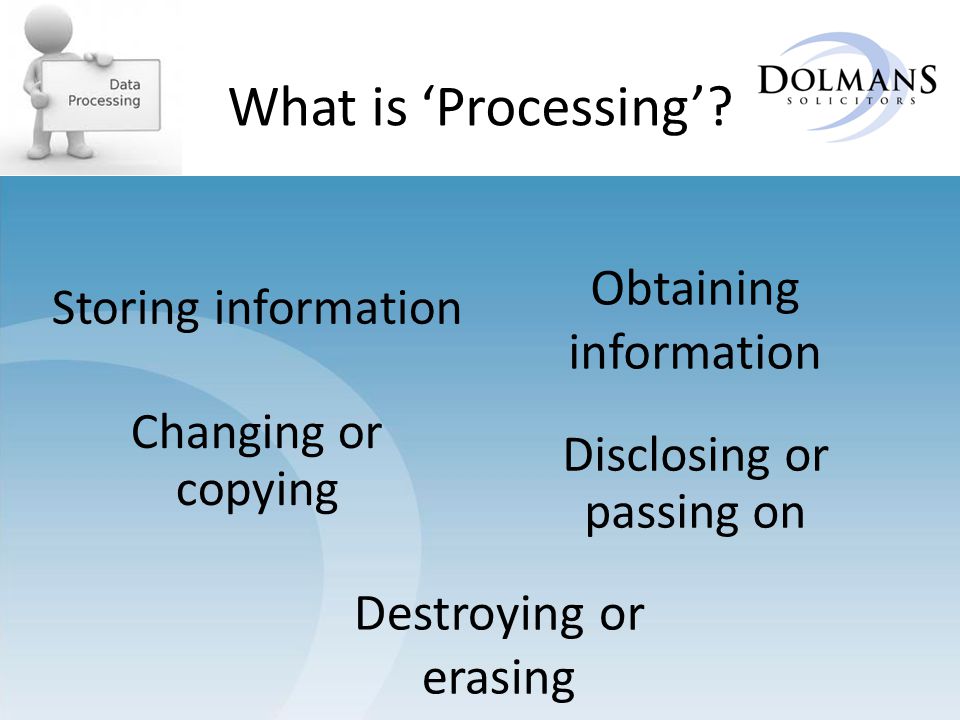 Obtaining information What is ‘Processing’.