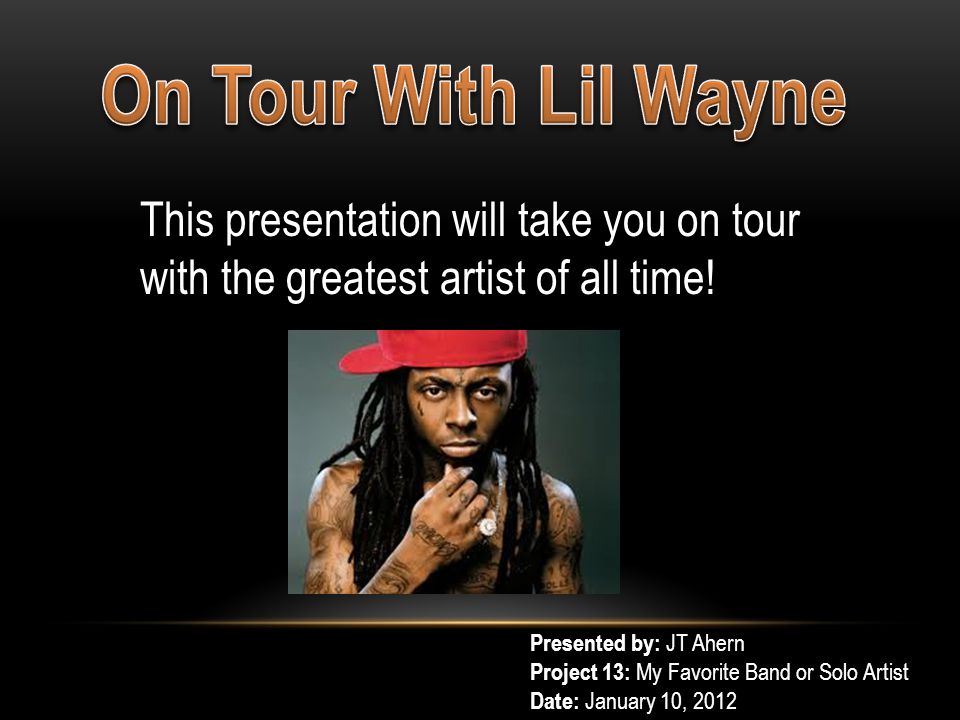This presentation will take you on tour with the greatest artist of all time.
