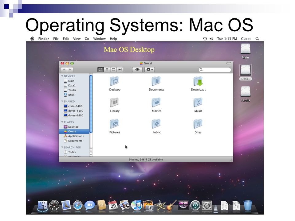 Operating Systems: Mac OS Mac OS Desktop