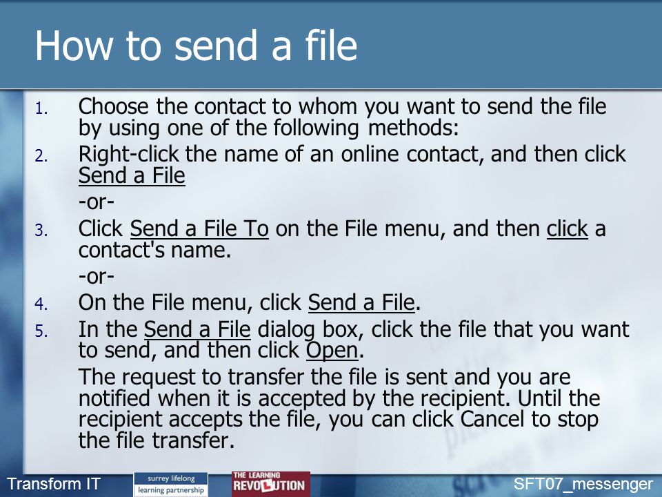 Transform IT SFT07_messenger How to send a file 1.