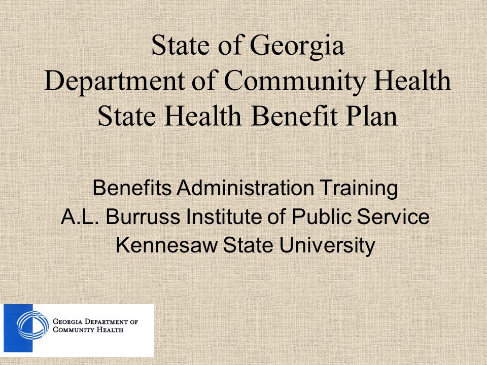 State of Department of Community Health State Health Benefit Plan Benefits