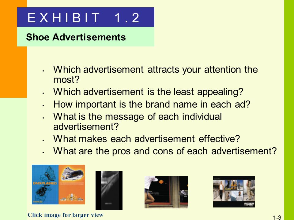1-3 Which advertisement attracts your attention the most.