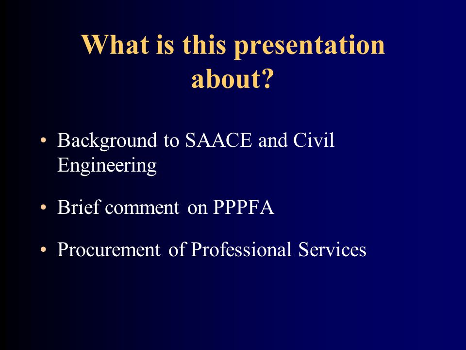 What is this presentation about.