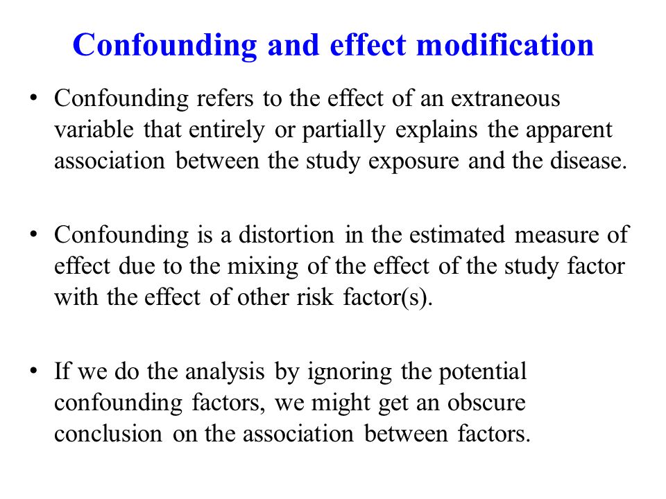 Difference between confounding and effect modification ideas in 2023 