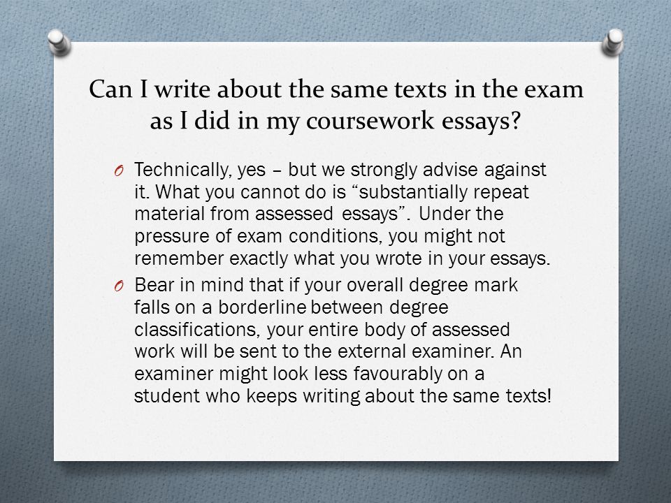 Frankenstein Essay Thesis Can I Write About The Same Texts In The Exam As I Did In My Coursework Narrative Essay Thesis Statement Examples also Federalism Essay Paper Revision Lecture En European Theatre O Whats The Rubric For Essay On Healthcare