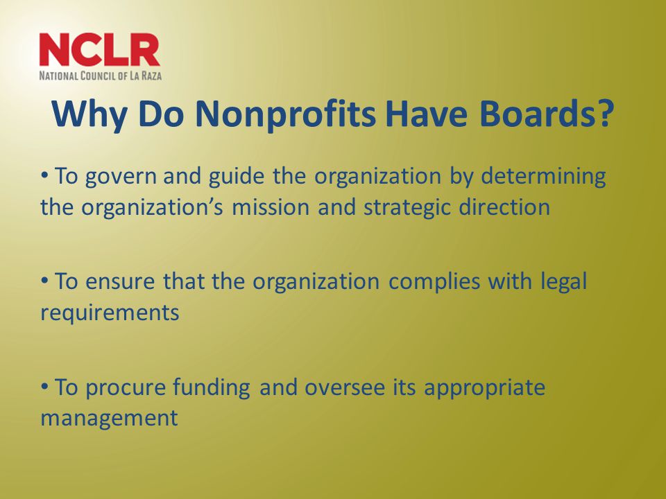 Why Do Nonprofits Have Boards.