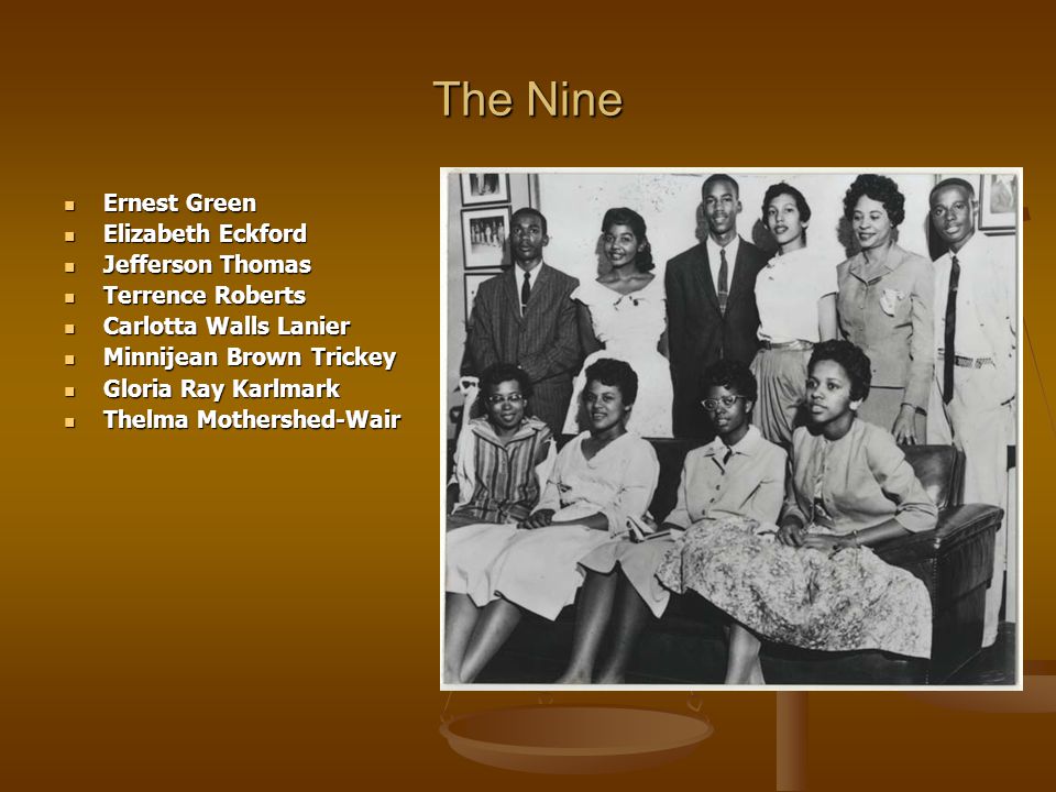 Little Rock Nine. Who were the Little Rock Nine The Little Rock Nine were the nine African-American students involved in the desegregation of Little Rock. - ppt download