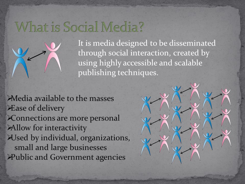 It is media designed to be disseminated through social interaction, created by using highly accessible and scalable publishing techniques.