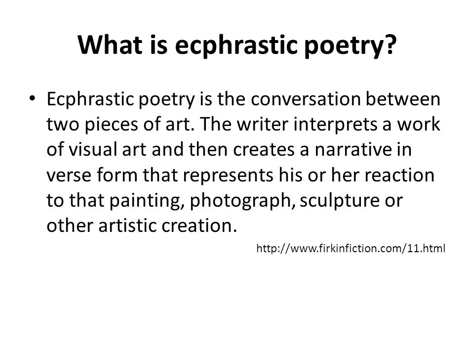 Ecphrastic Poetry The Development Of Professional Literacy