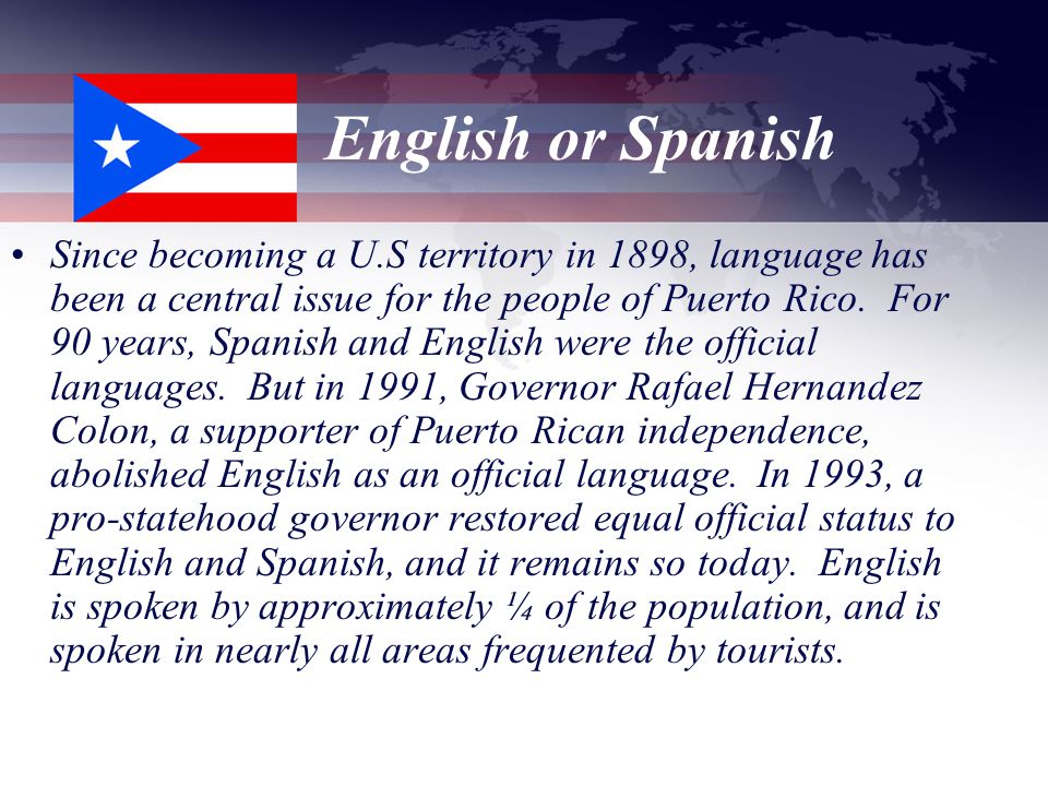 Chapter 2 Culture Puerto Rico. Capital: San Juan Population: 3,937,316  Official Language: Spanish and English Government: Free State Associated  with the. - ppt download