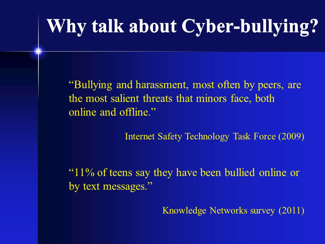 Why talk about Cyber-bullying.