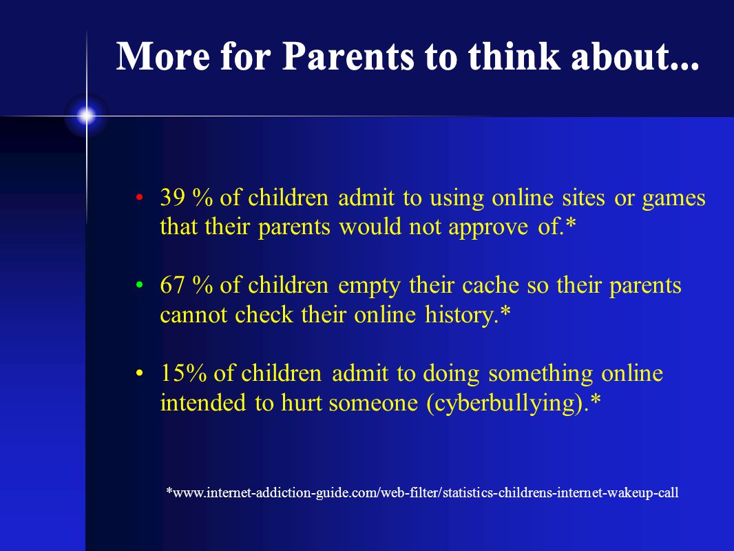 More for Parents to think about...
