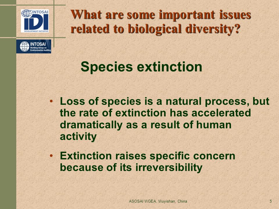 ASOSAI WGEA, Wuyishan, China5 What are some important issues related to biological diversity.