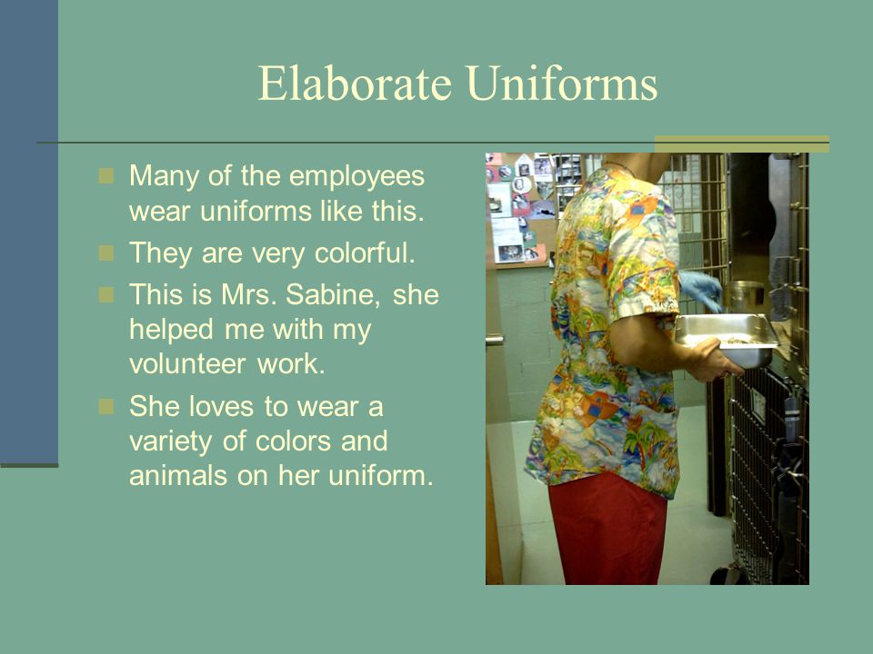 Elaborate Uniforms Many of the employees wear uniforms like this.
